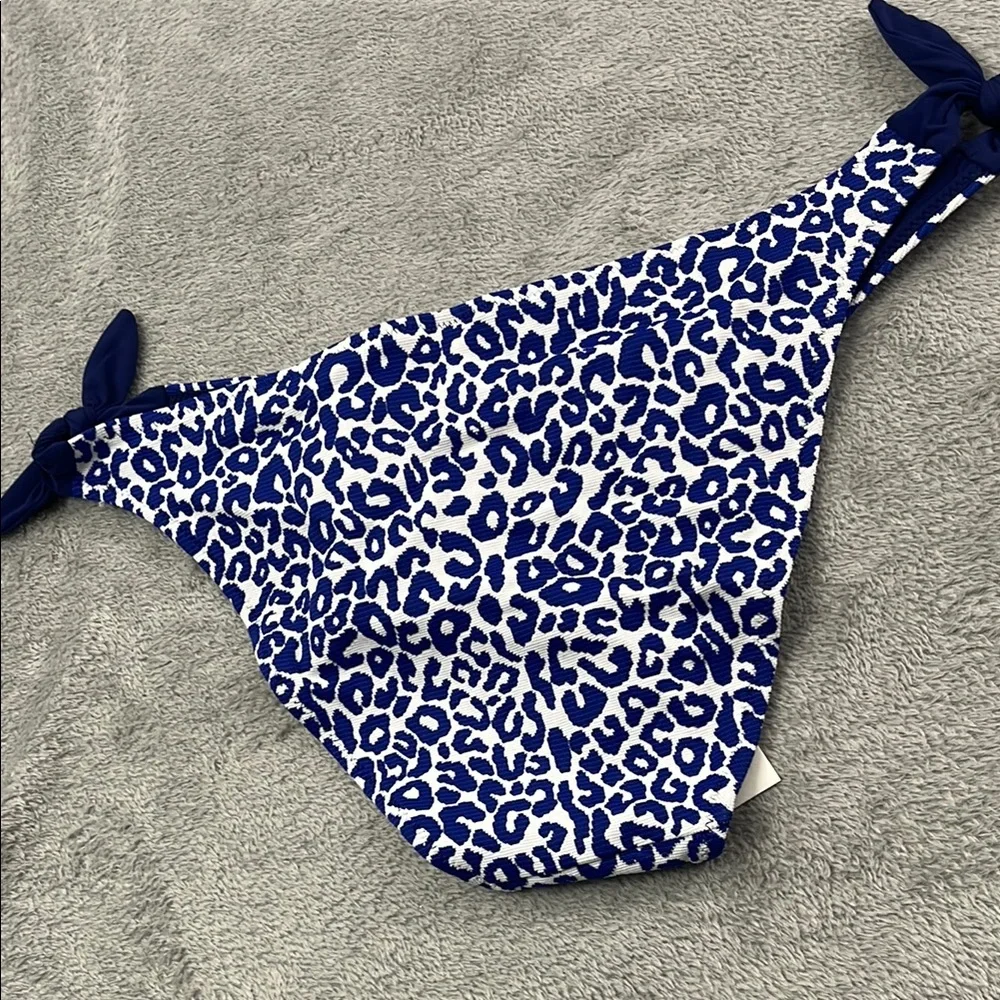 NEW LemLem S Halima String‎ Bikini Bottom Navy Blue Animal Print